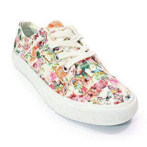 Blowfish Malibu Women's Sneakers Maxine Pink Floral Slip On Shoes Faux Laces 8.5
